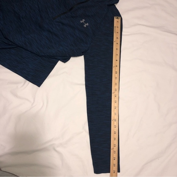 Under Armour Mens Heatgear Blue Long Sleeve Quarter Zip Shirt Size Medium - Picture 5 of 6